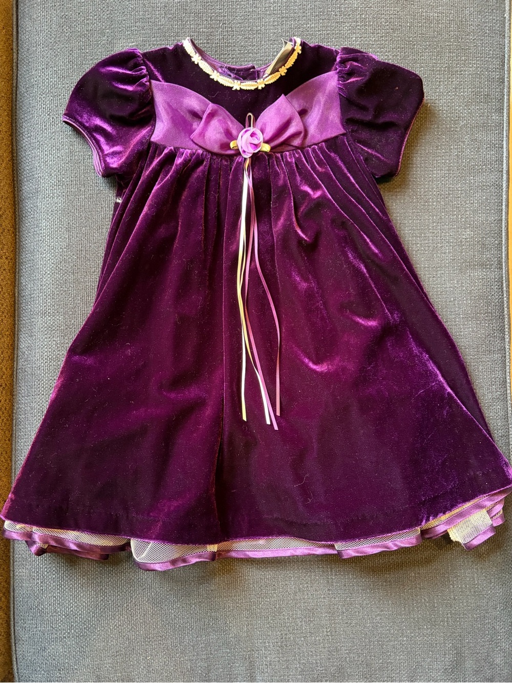 Purple Velvet Girls' Formal Dress